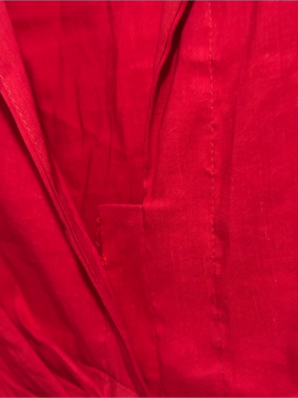 Zara Red Ruched V-Neck Long-Sleeve Mini Dress - Picture 3 of 5